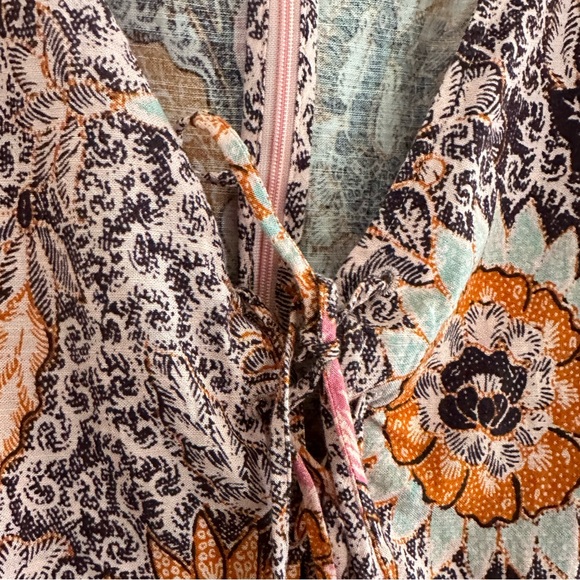 Madewell Lace-Up Ruffle-Hem Sleeveless Midi Dress in Bali Blooms Size 10 Floral - Picture 8 of 10